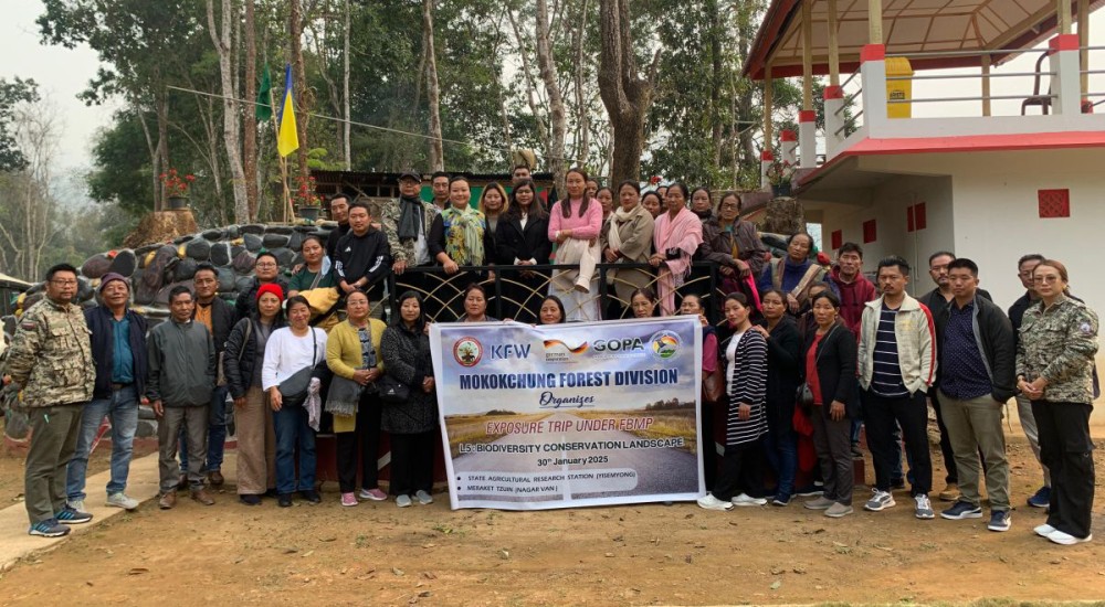 Participants of the one-day exposure trip organized by the Mokokchung Forest Division.